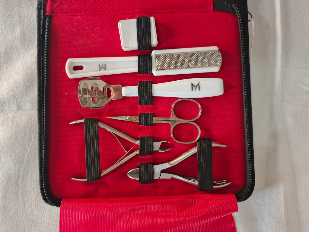 Mavrone 9-Piece Precision Manicure Kit — Stainless Steel, Leather Case