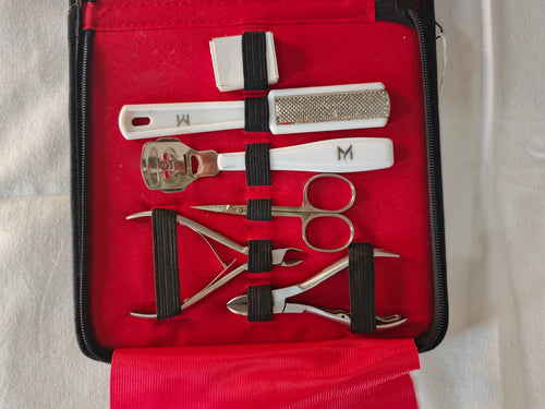 Mavrone 9-Piece Precision Manicure Kit — Stainless Steel, Leather Case